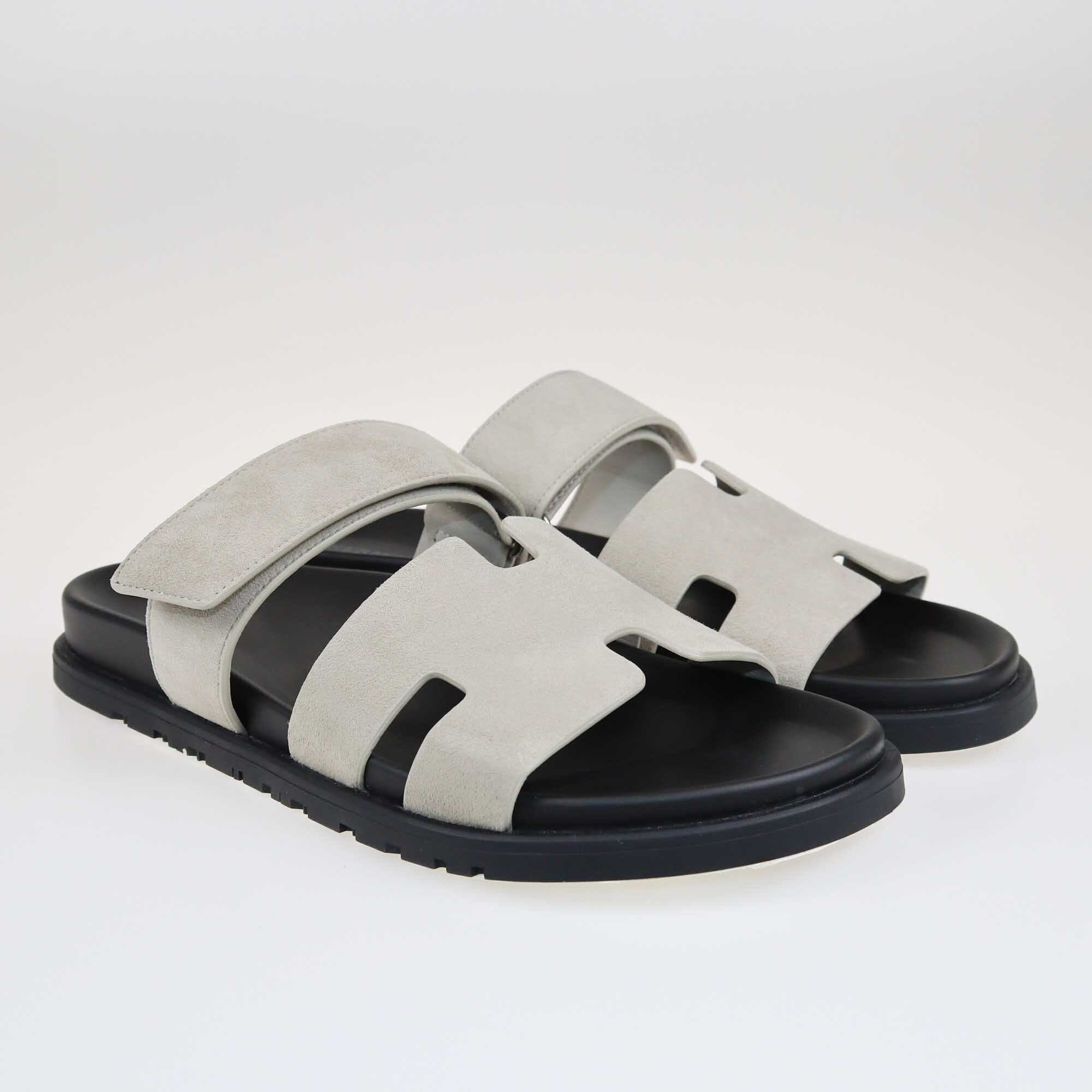 Hermes Gray Chypre Sandals Shoes Hermes 