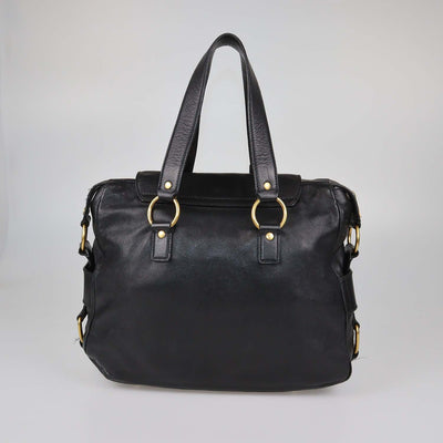 Yves Saint Laurent Black Leather Rive Gauche Tote