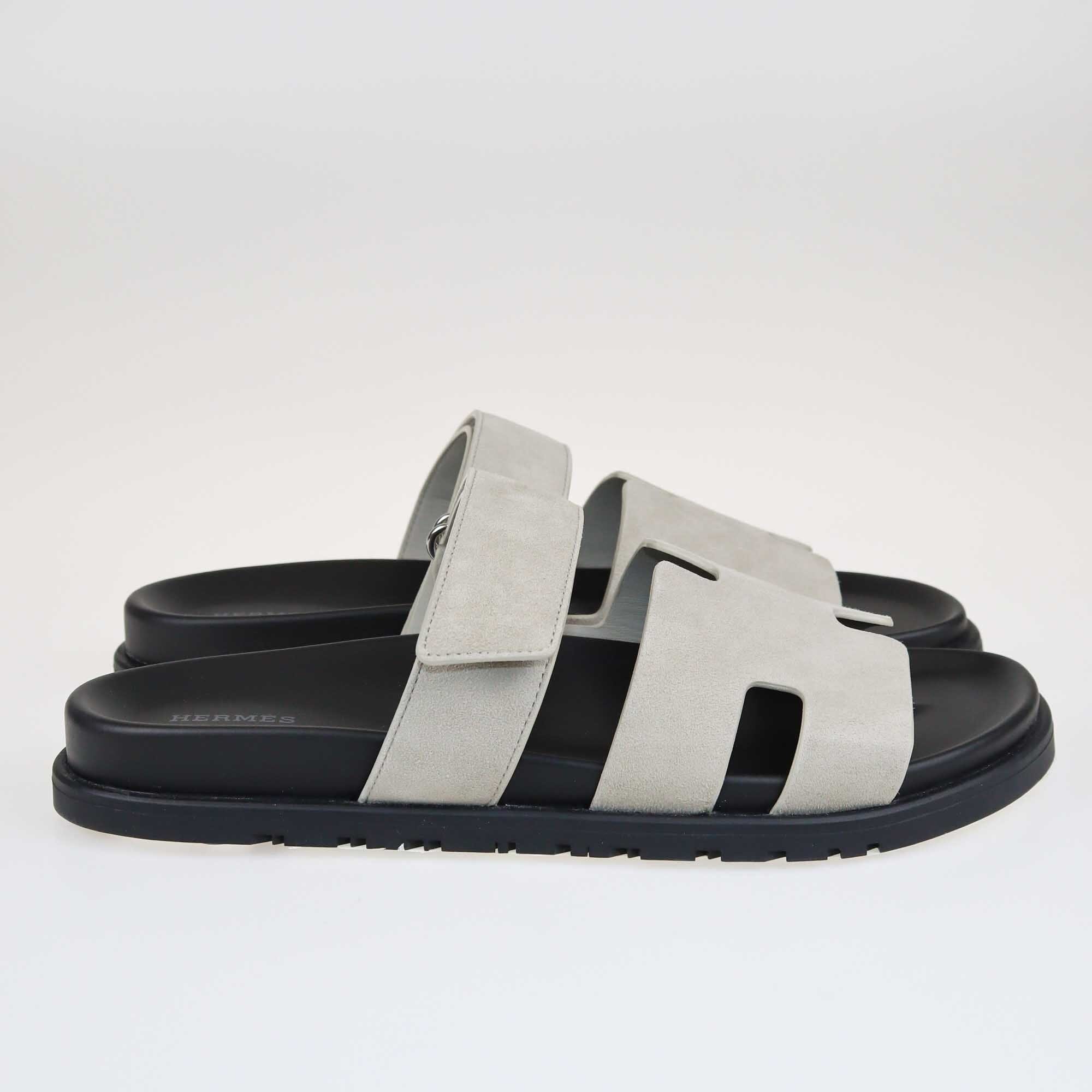 Hermes Gray Chypre Sandals Shoes Hermes 