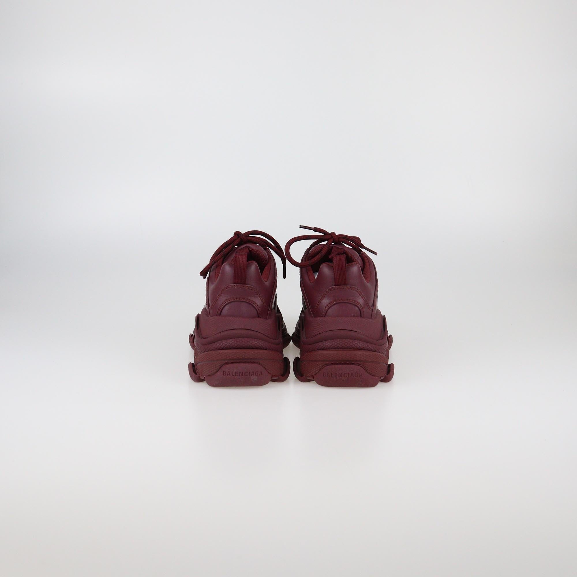 Bottega Veneta Burgundy Triple S Sneakers Womens Balenciaga 