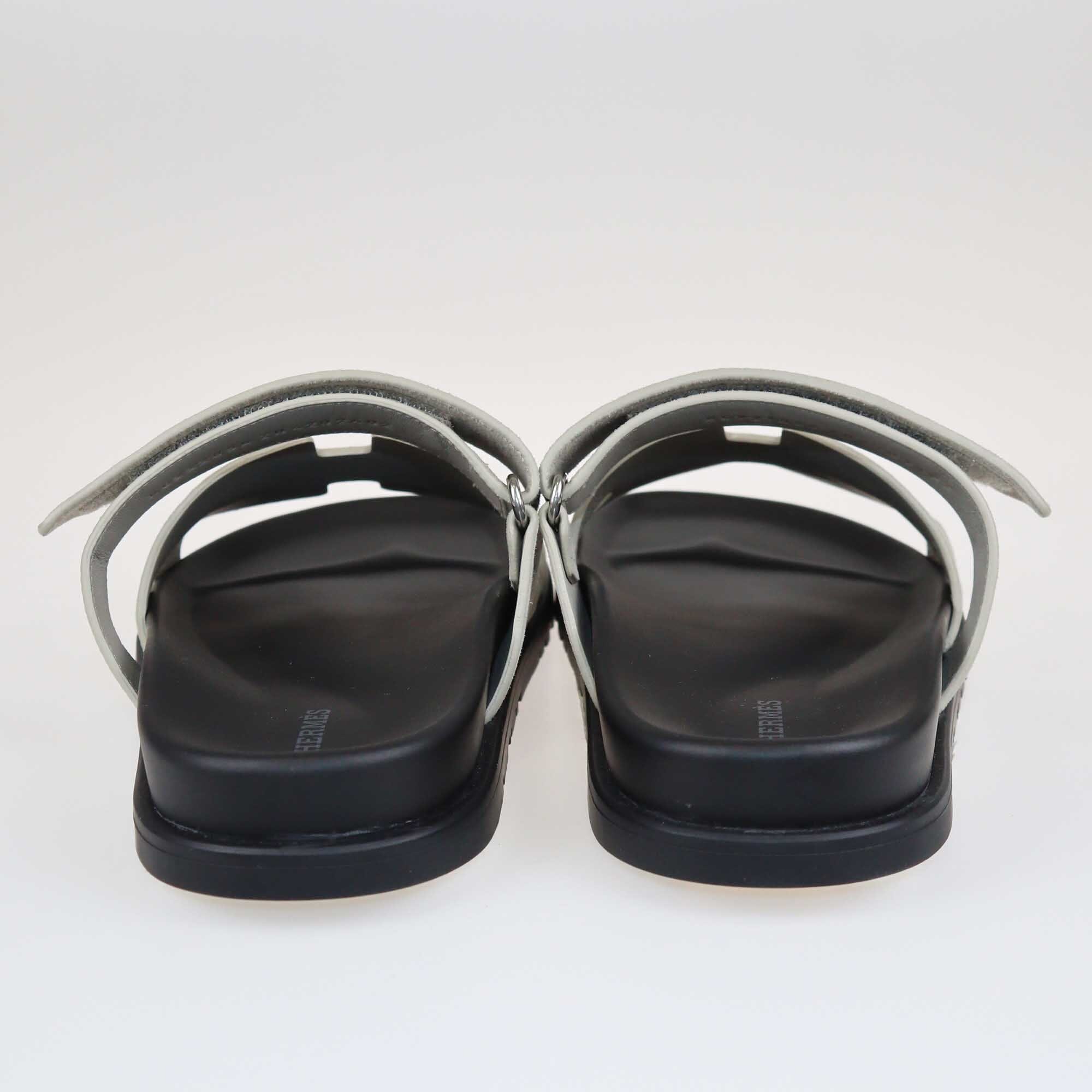 Hermes Gray Chypre Sandals Shoes Hermes 