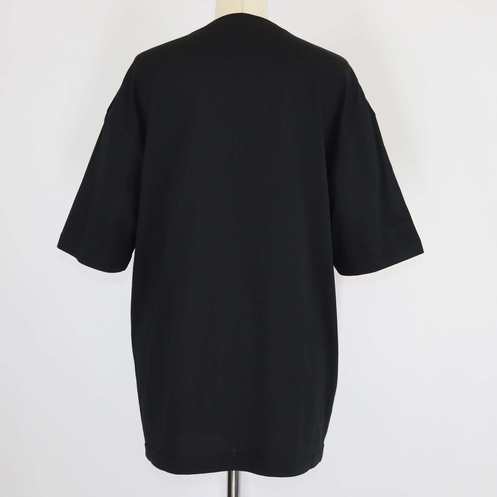 Balenciaga Black Jersey Printed Logo Oversized T-Shirt