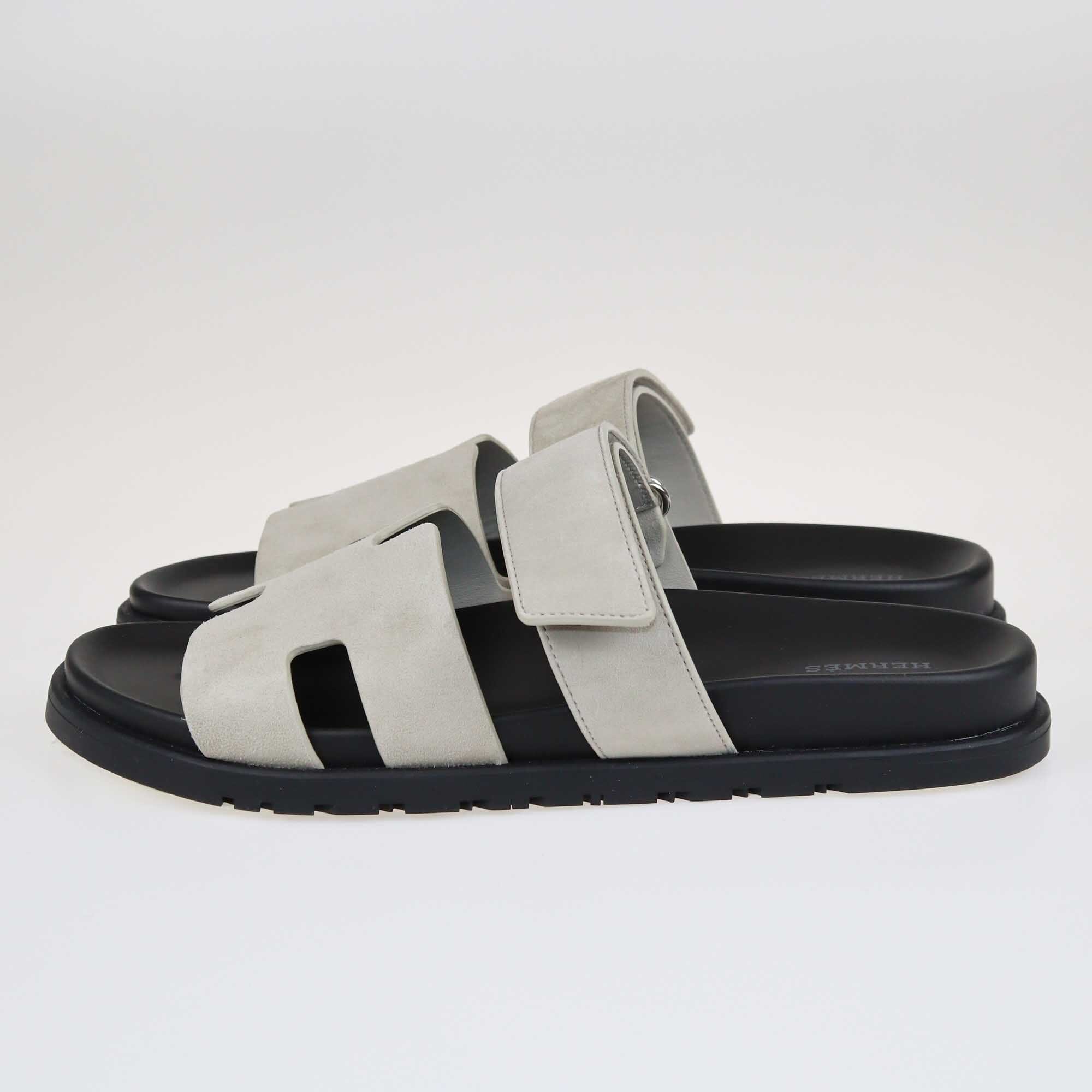 Hermes Gray Chypre Sandals Shoes Hermes 