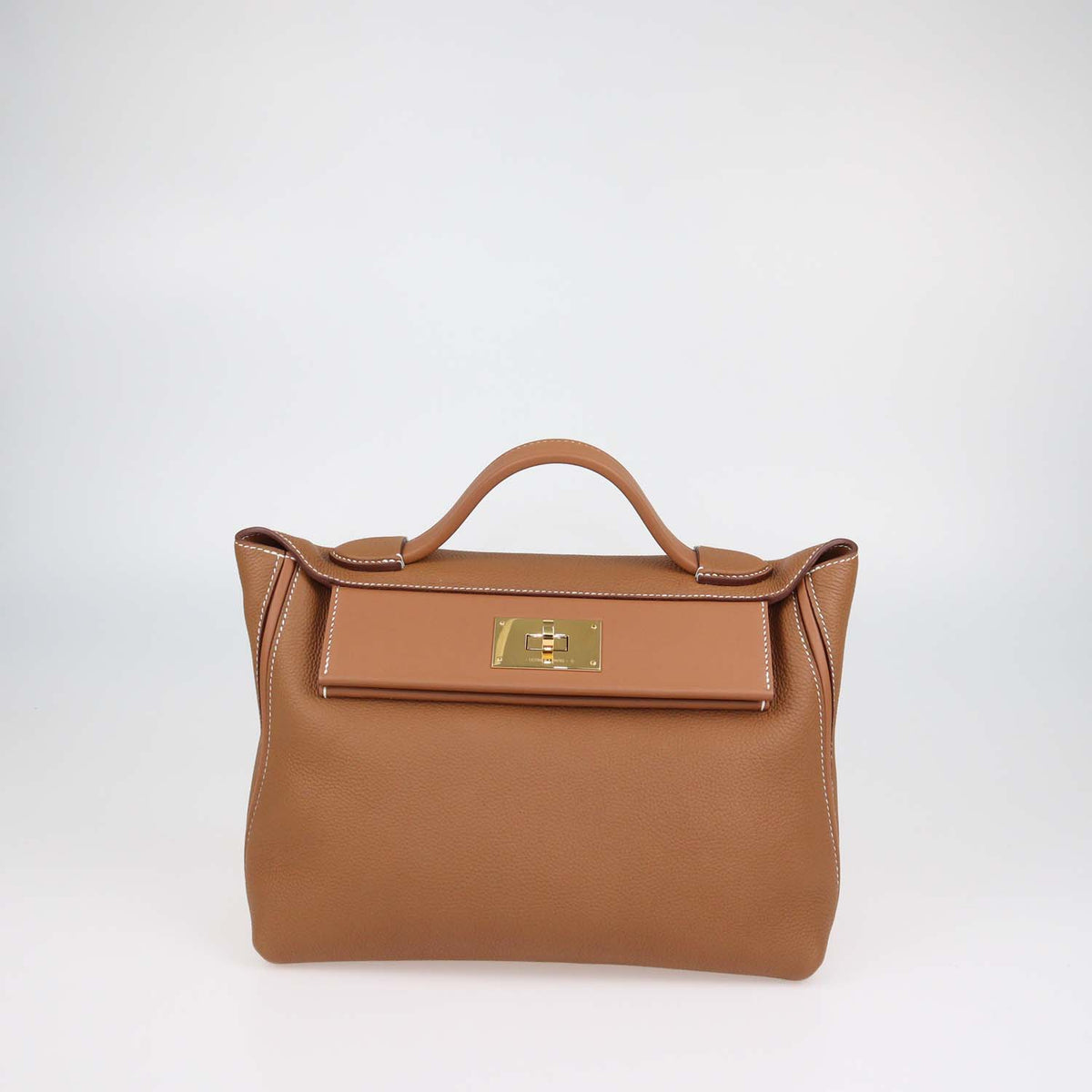 Hermes Gold Togo and Swift Leather 24/24 29 Bag w/ Twilly