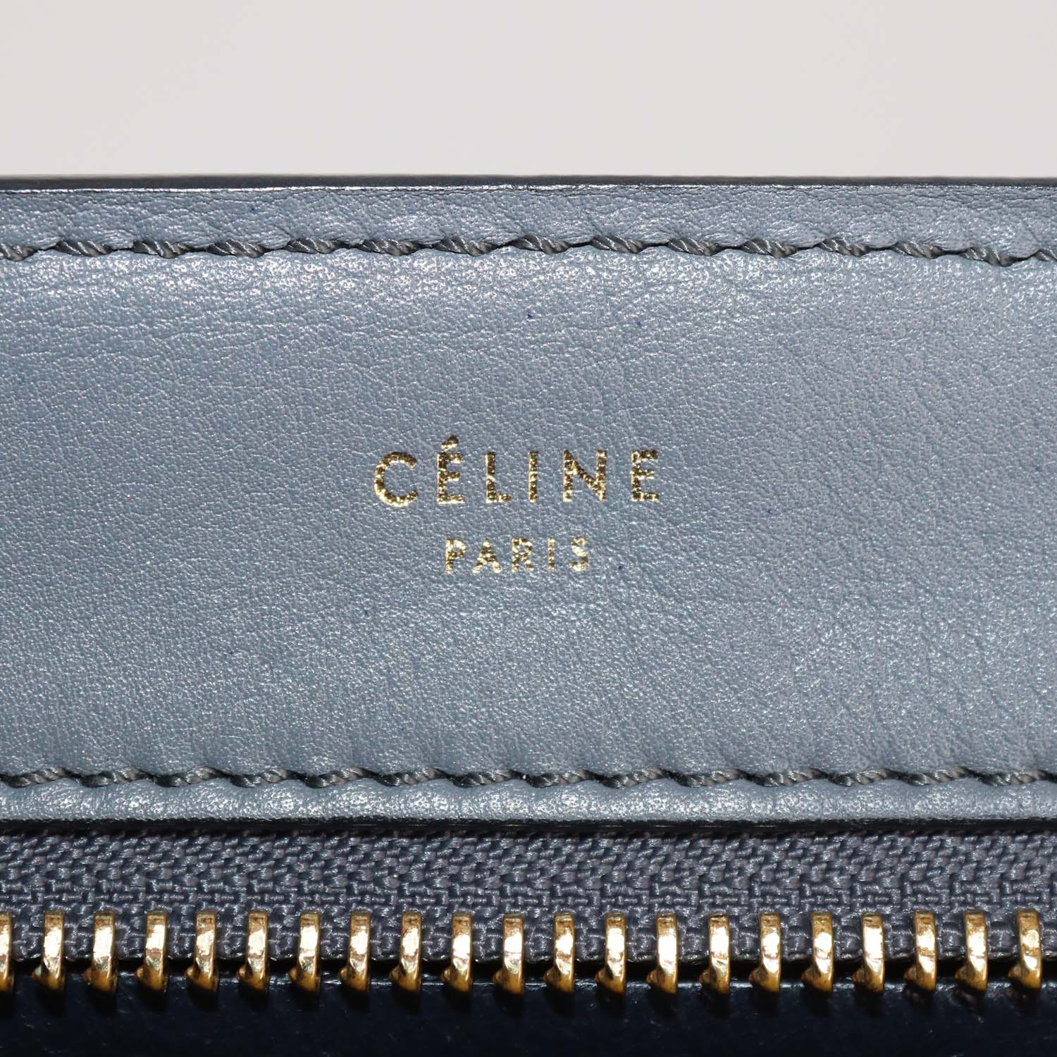 Celine Tricolor Leather and Suede Medium Trapeze Top Handle Bag