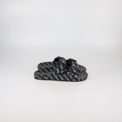 Balenciaga Black Reflective Monogram Mallorca Flat Sandals Mens Balenciaga 