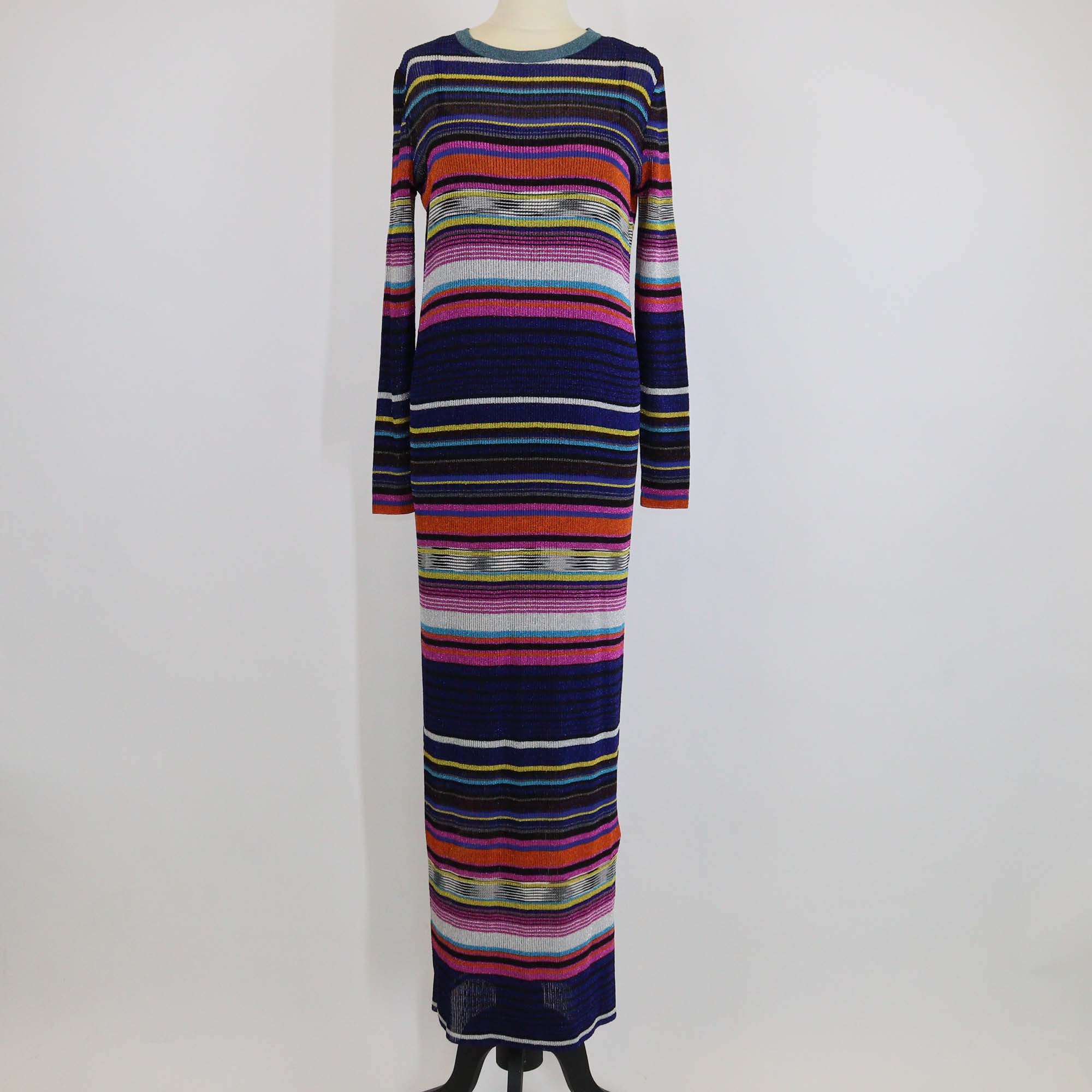 Missoni Multicolor Striped Knitted Lurex Long Dress