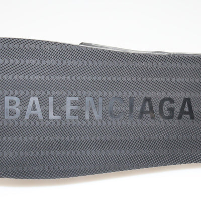 Balenciaga Black Reflective Monogram Mallorca Flat Sandals Mens Balenciaga 