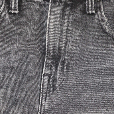 Denim x Alexander Wang Charcoal Grey Denim Distressed Mini Short