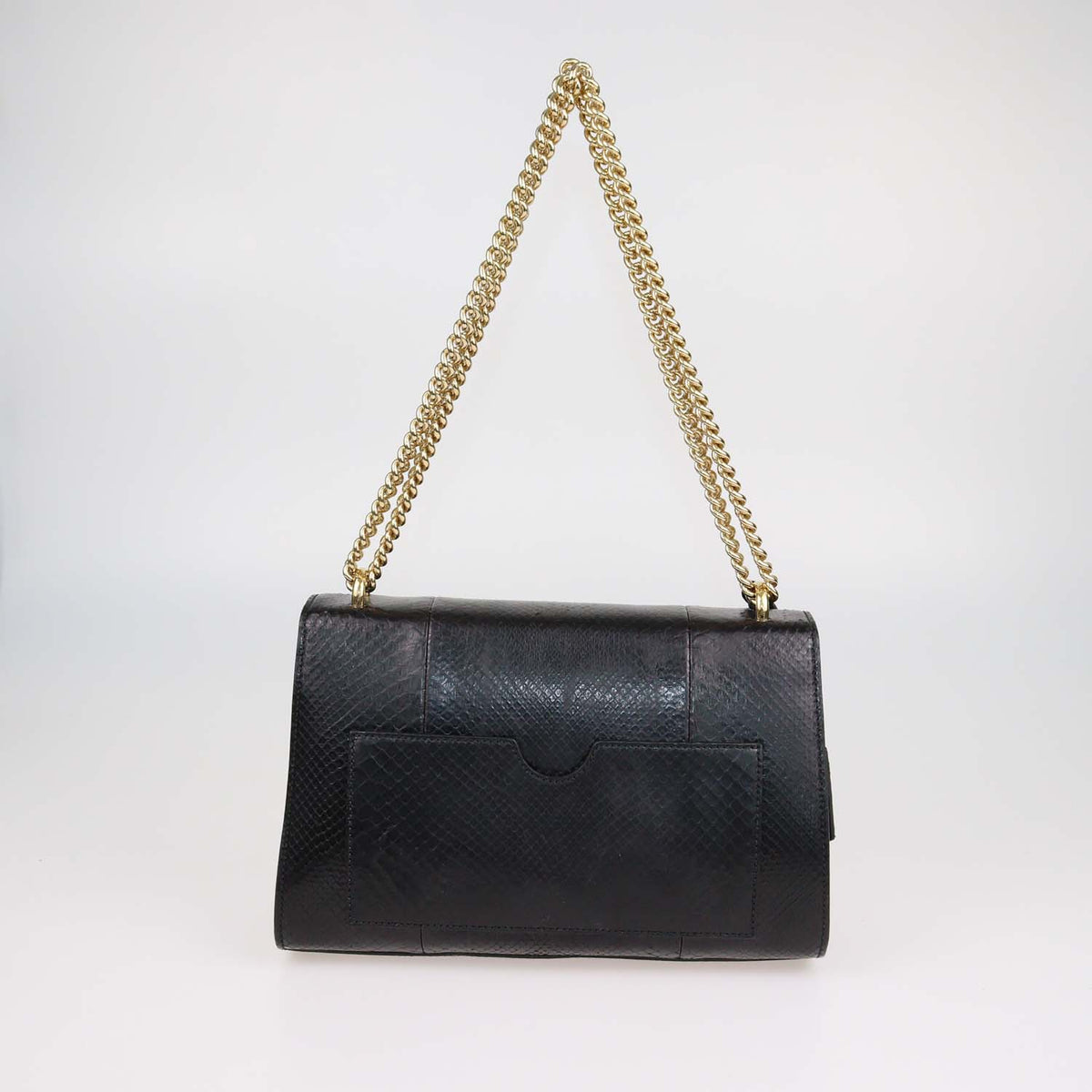 Gucci Black Python Medium Padlock Shoulder Bag