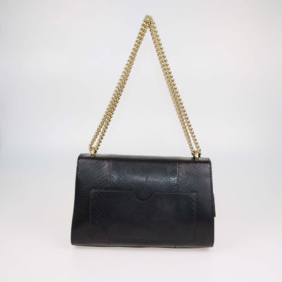 Gucci Black Python Medium Padlock Shoulder Bag
