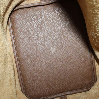 Hermes Brown Clemence Leather Picotin Lock 22 Bag