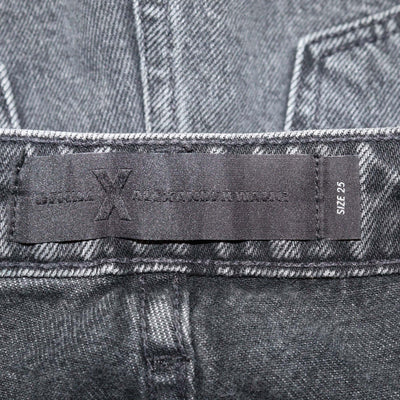 Denim x Alexander Wang Charcoal Grey Denim Distressed Mini Short