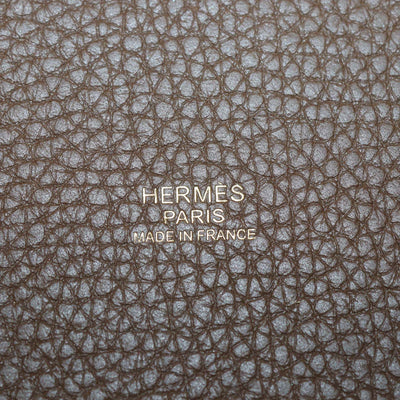 Hermes Brown Clemence Leather Picotin Lock 22 Bag