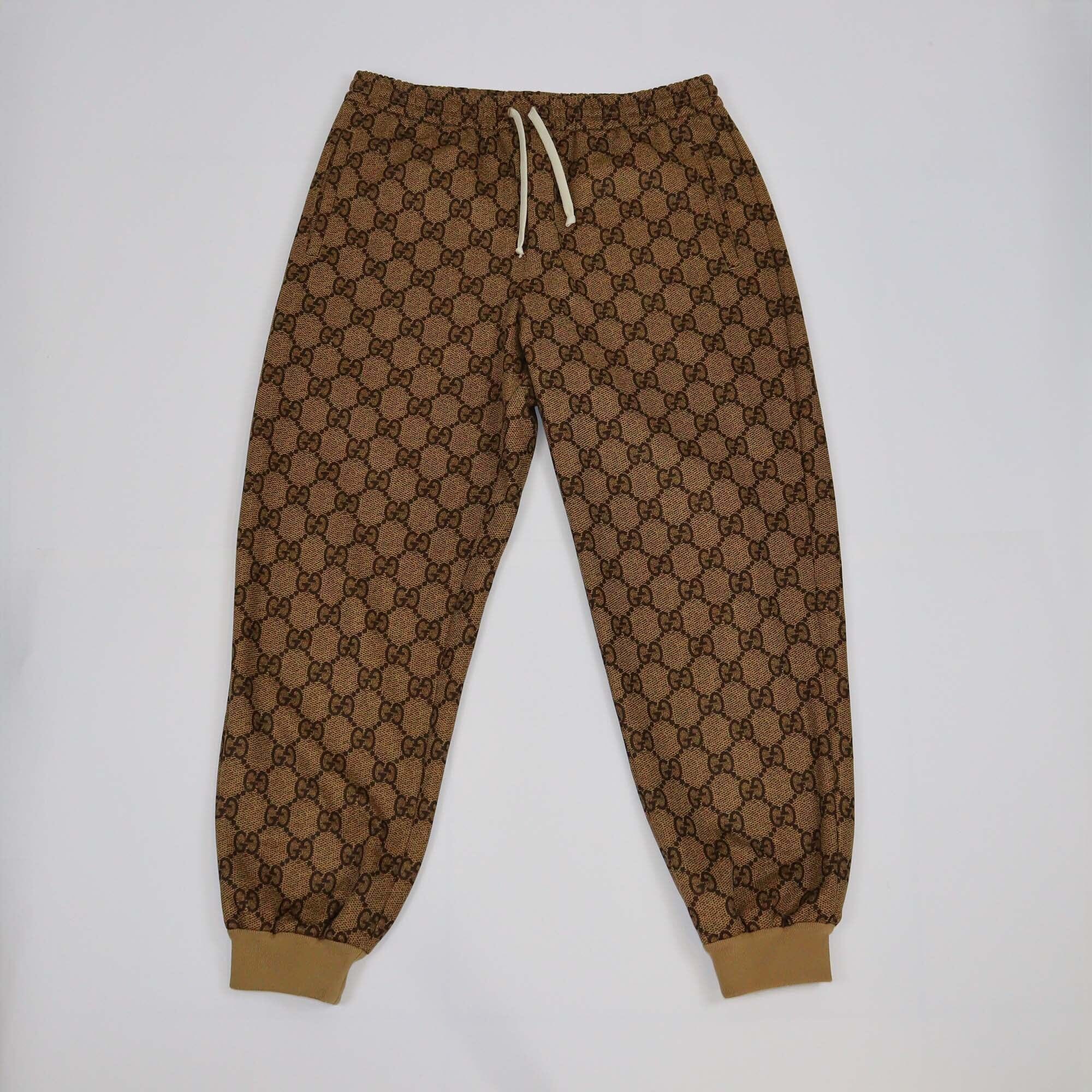 Gucci Beige Jumbo GG Print Jersey Joggers