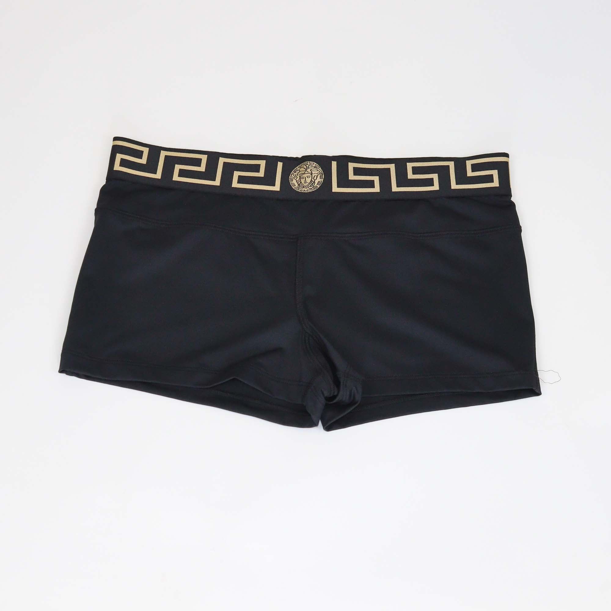 Versace Black Polyamide Greca Border Waistband Trunks