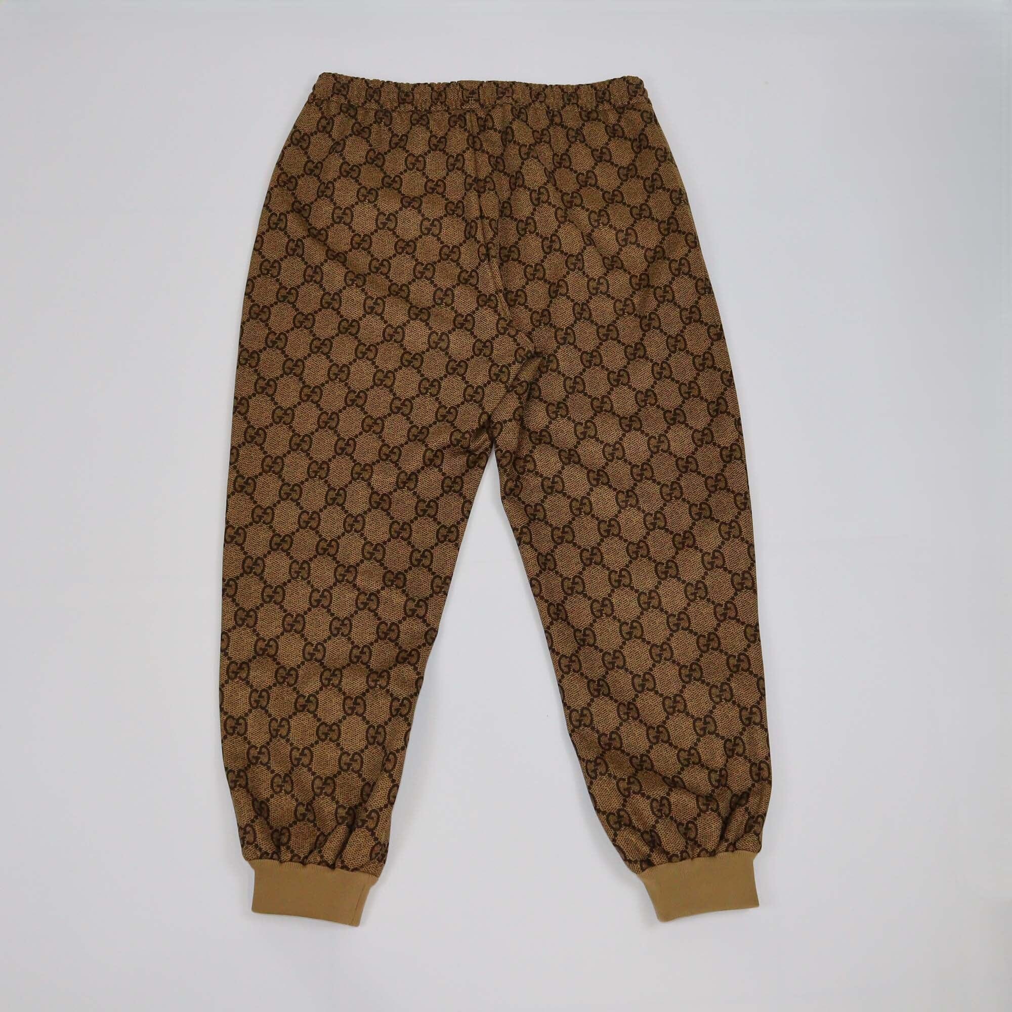 Gucci Beige Jumbo GG Print Jersey Joggers Womens Gucci 