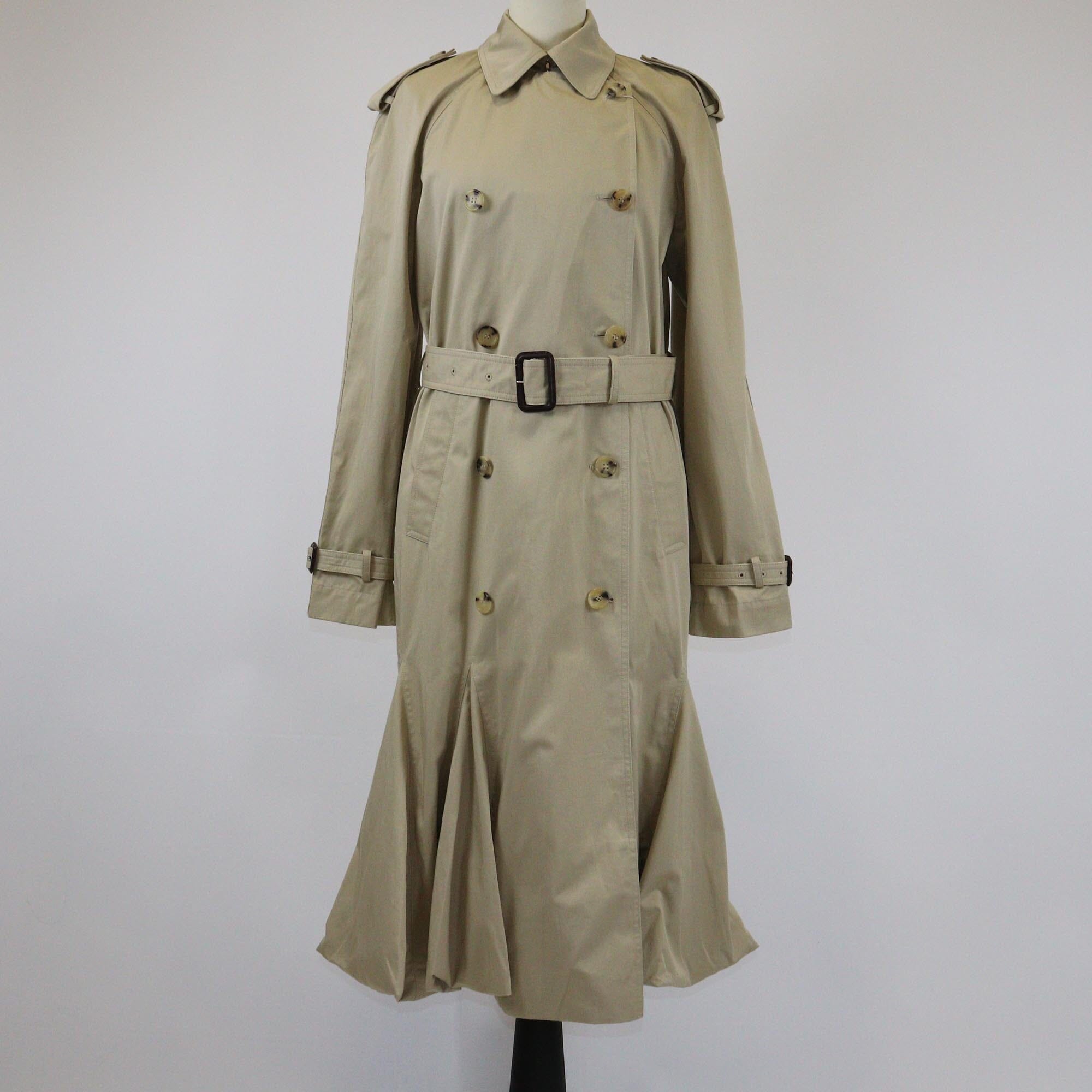 J.W.Anderson Khaki Double Breasted Side Pocket Detailed Trench Coat Womens J.W.Anderson 