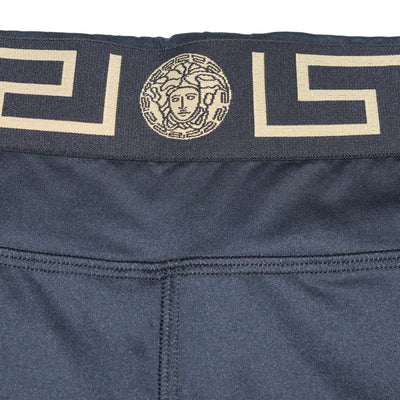 Versace Black Polyamide Greca Border Waistband Trunks