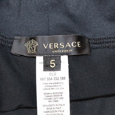 Versace Black Polyamide Greca Border Waistband Trunks