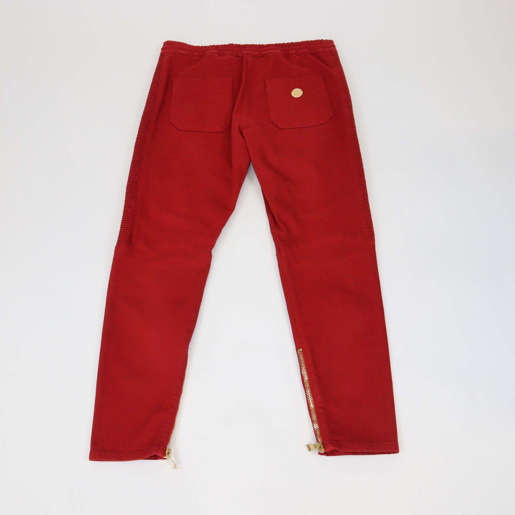 Balmain Red Cotton Drawstring Track Pants