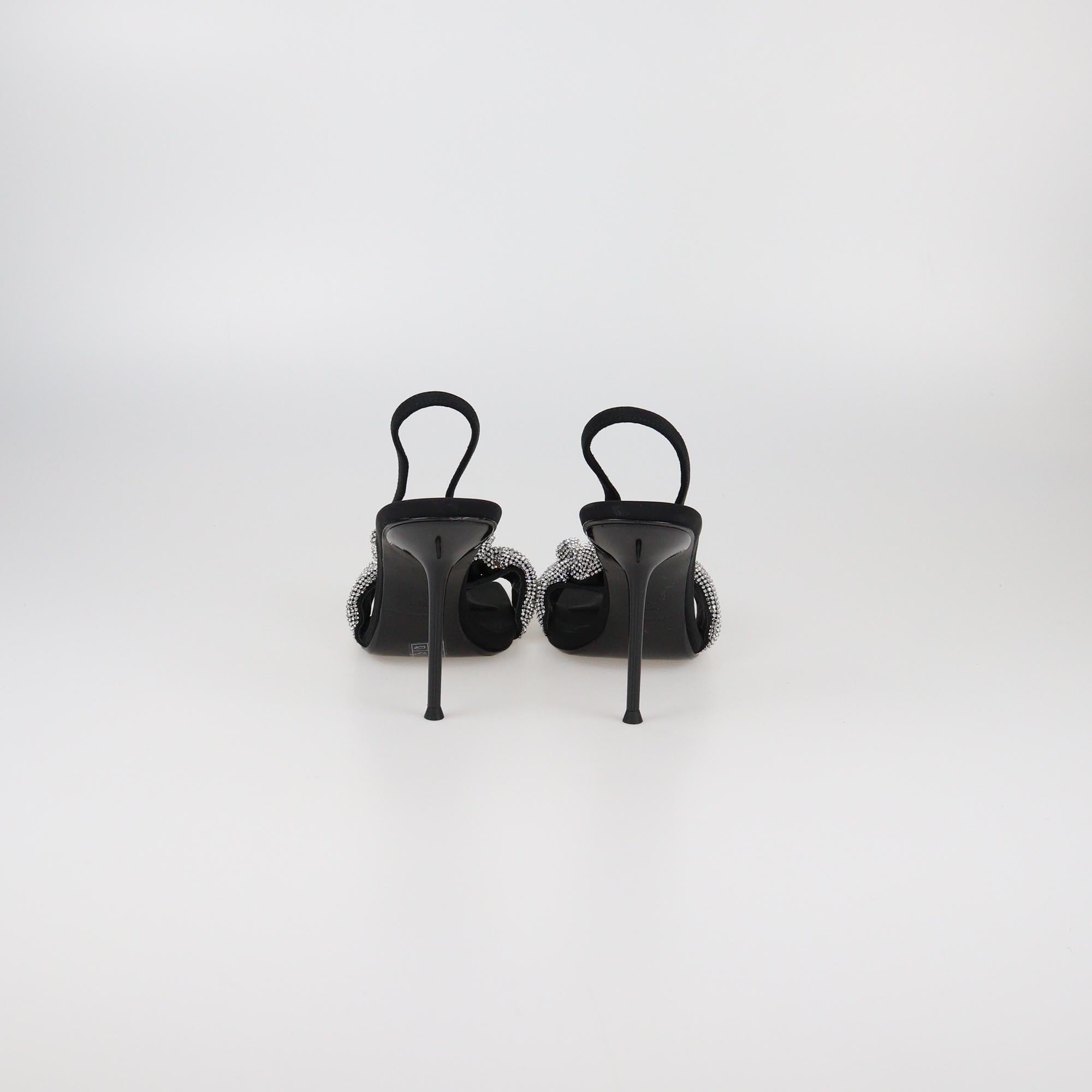 Alexander Wang Black Julie Crystal Scrunchie Sandals Womens Alexander Wang 