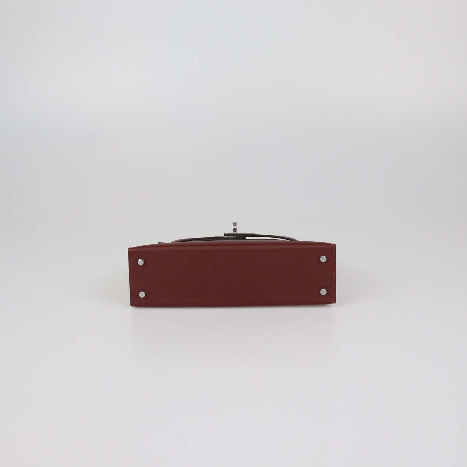 Hermes Rouge H, Gold Epsom Leather Mini Kelly Sellier II Bag