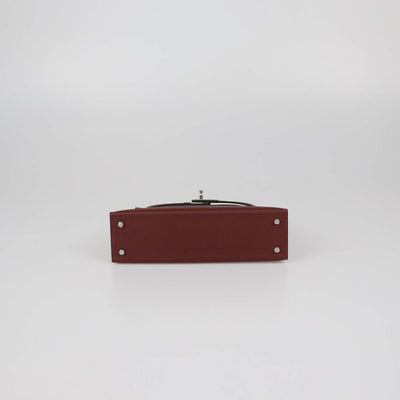 Hermes Rouge H, Gold Epsom Leather Mini Kelly Sellier II Bag