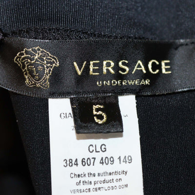 Versace Black Polyamide Greca Border Waistband Trunks