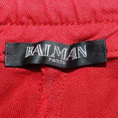 Balmain Red Cotton Drawstring Track Pants
