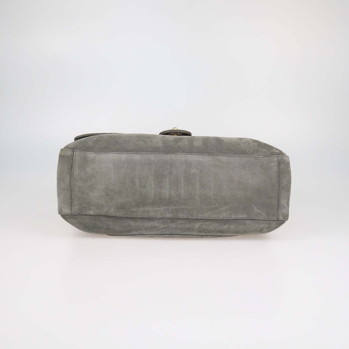 Chanel Grey Quilted Suede Souplissimo Maxi Flap Bag