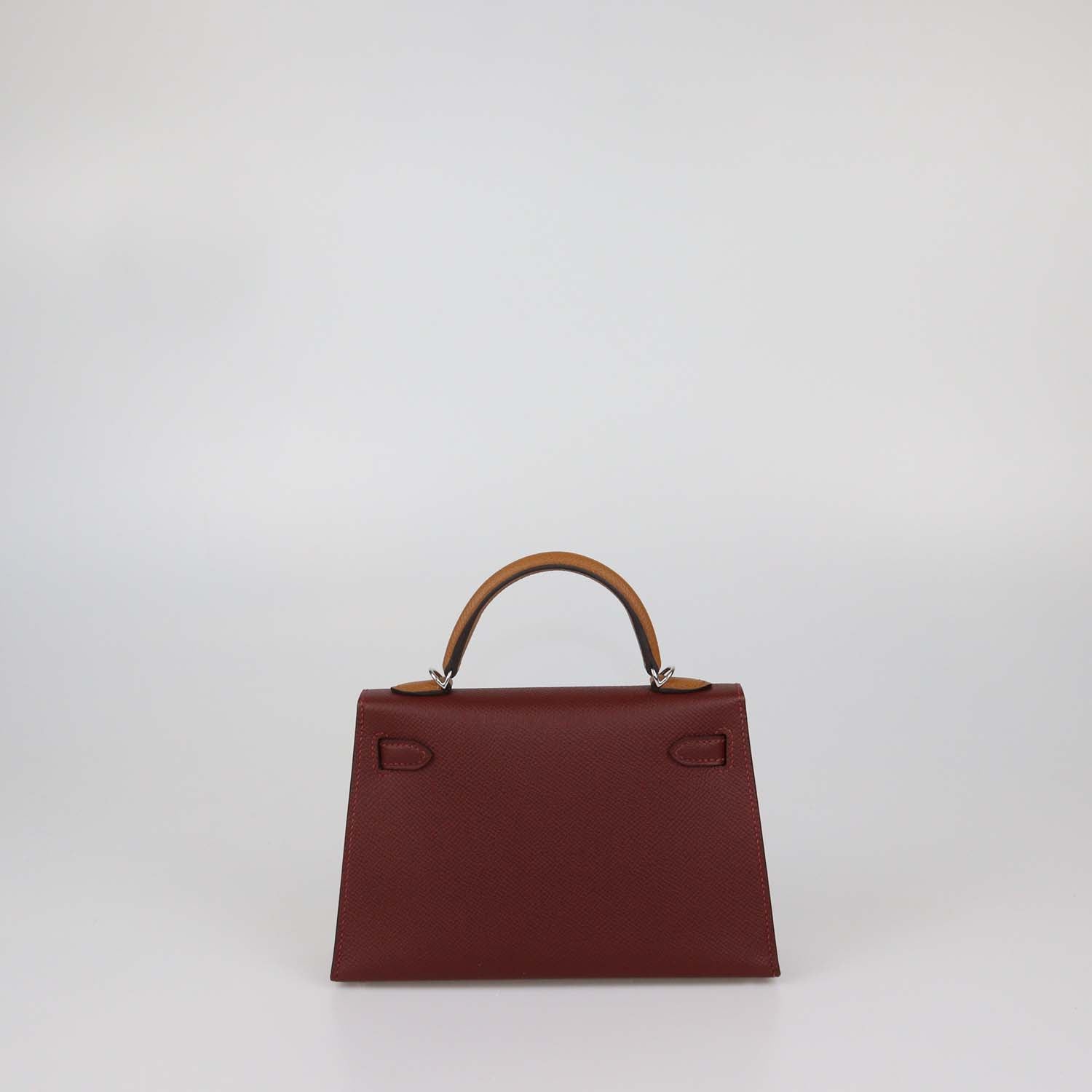 Hermes Rouge H, Gold Epsom Leather Mini Kelly Sellier II Bag