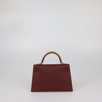 Hermes Rouge H, Gold Epsom Leather Mini Kelly Sellier II Bag