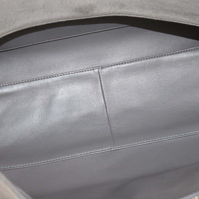 Chanel Grey Quilted Suede Souplissimo Maxi Flap Bag