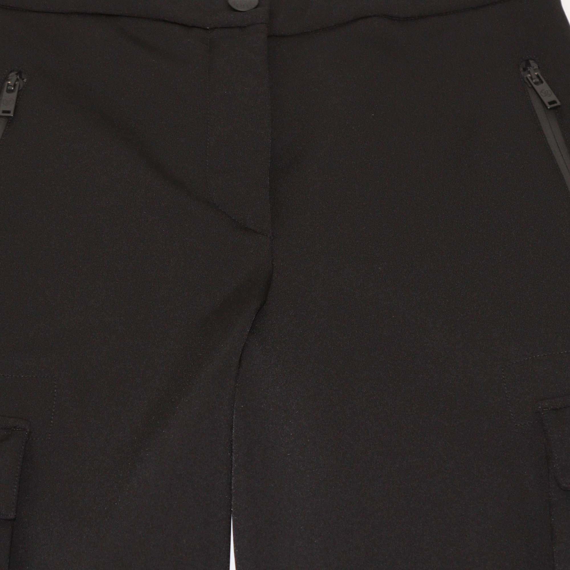 Louis Vuitton Black Technical Jersey Side Pocket Skinny Leg Pants