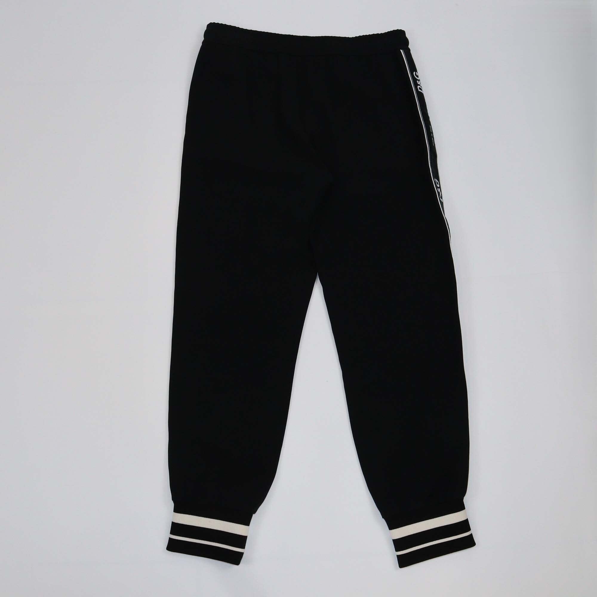 Dolce & Gabbana Black Jersey Logo Tape Detail Jogger Pants Womens Dolce & Gabbana 