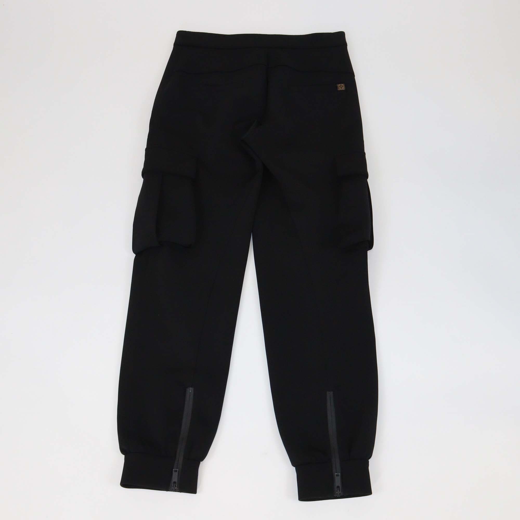 Louis Vuitton Black Technical Jersey Side Pocket Skinny Leg Pants
