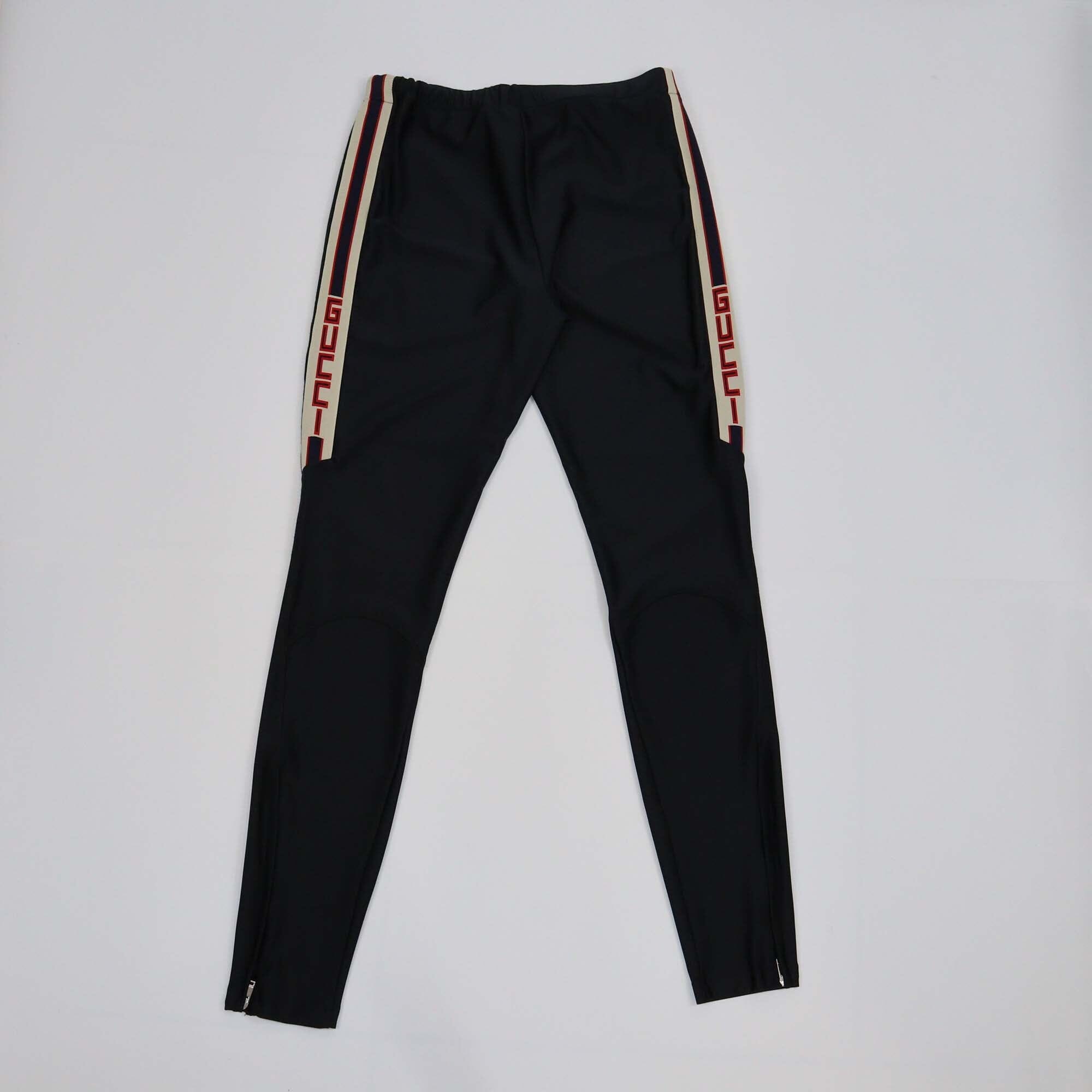 Gucci Black Side Stripe Jersey Leggings Womens Gucci 