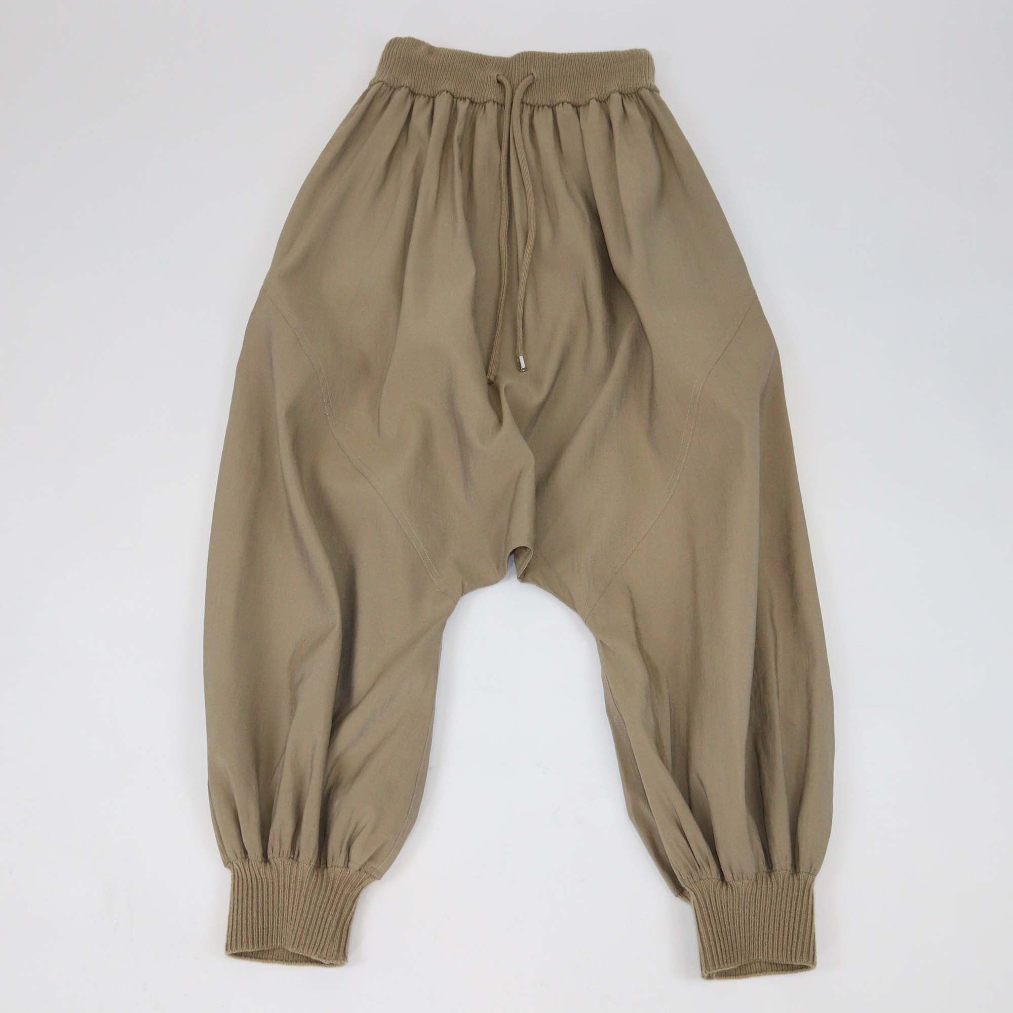Loewe Brown Silk Blend Elastic Waist Drawstring Harlem Pants