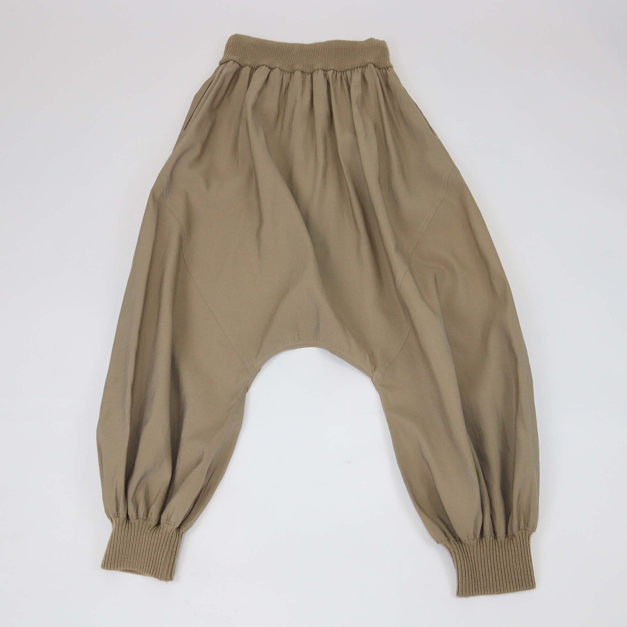 Loewe Brown Silk Blend Elastic Waist Drawstring Harlem Pants