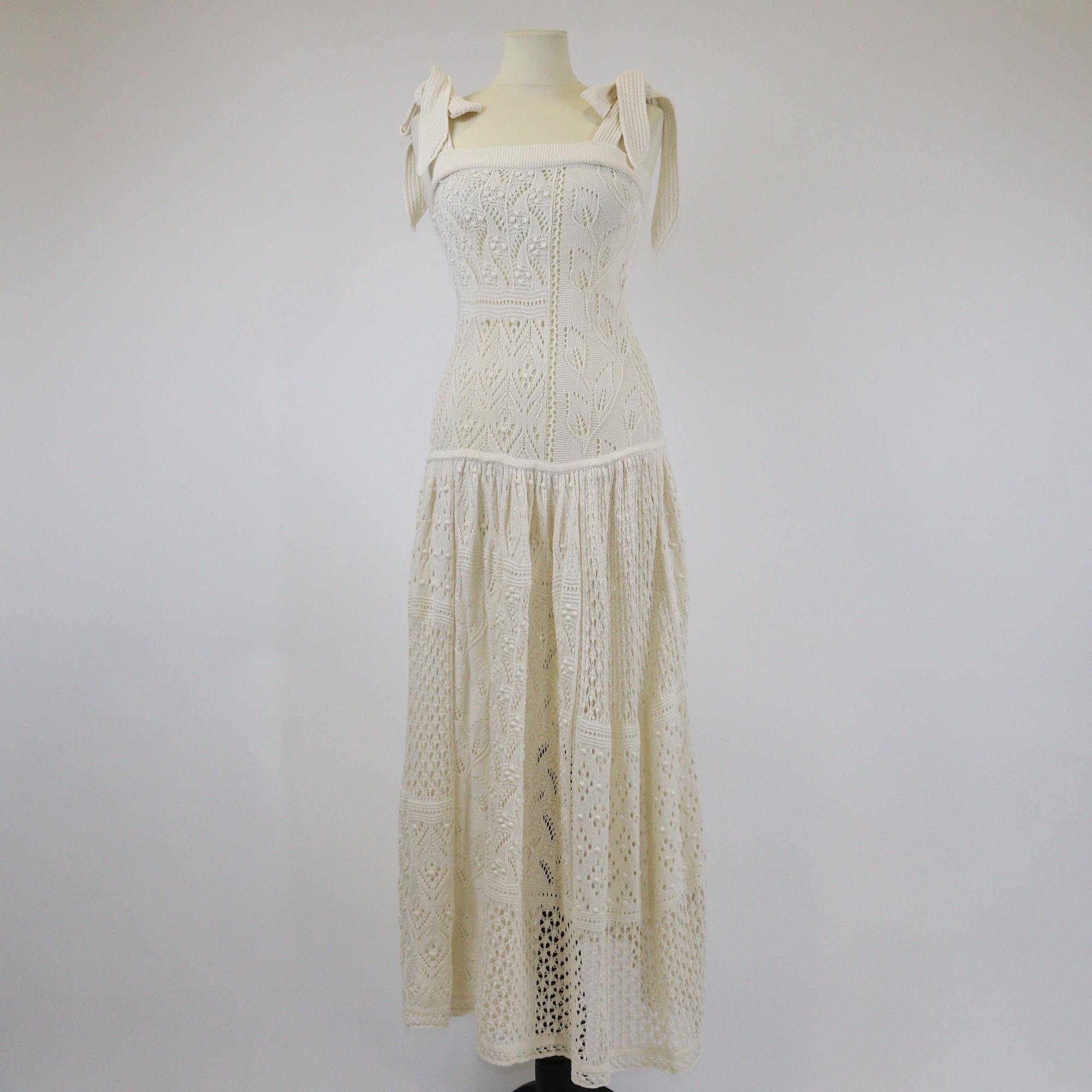 Zimmermann Cream Anneke Patchwork Crochet Maxi Dress Womens Zimmermann 