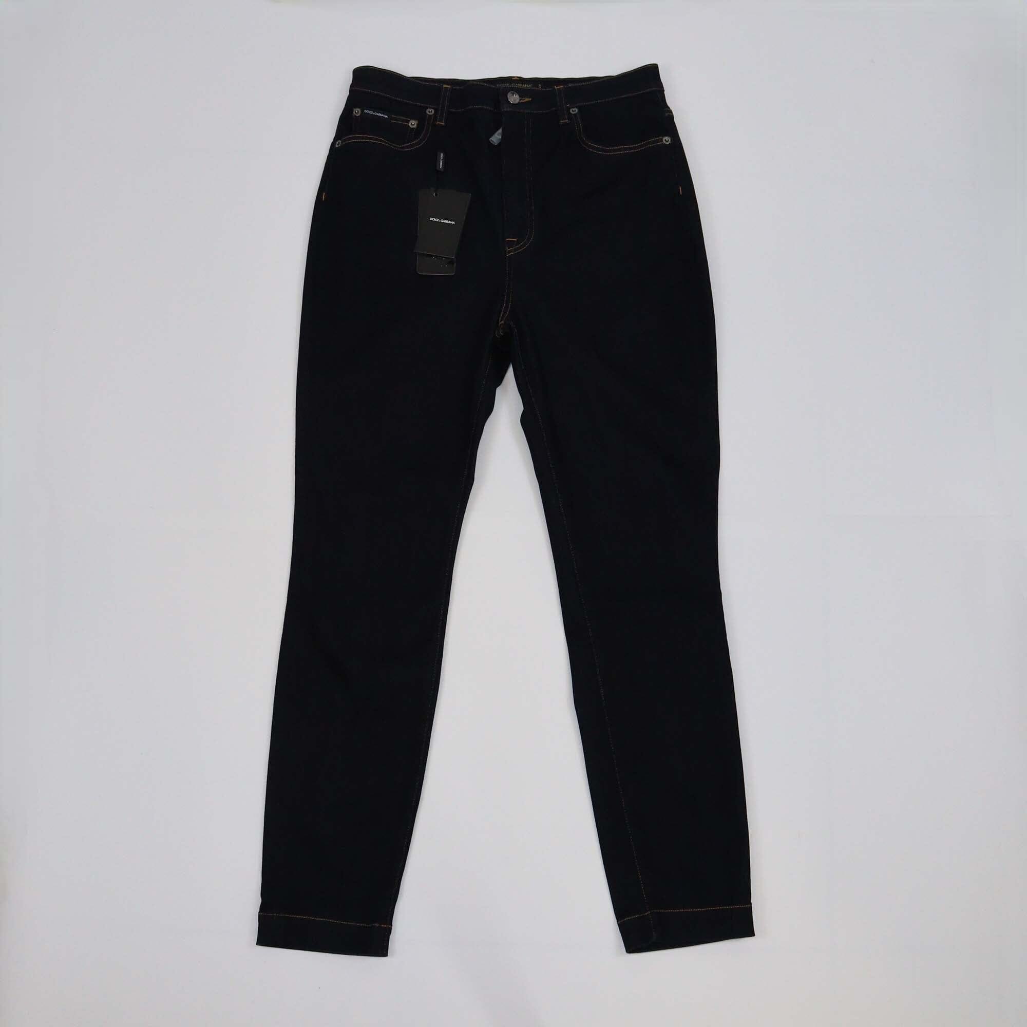 Dolce & Gabbana Navy Blue Grace Denim Pants Womens Dolce & Gabbana 