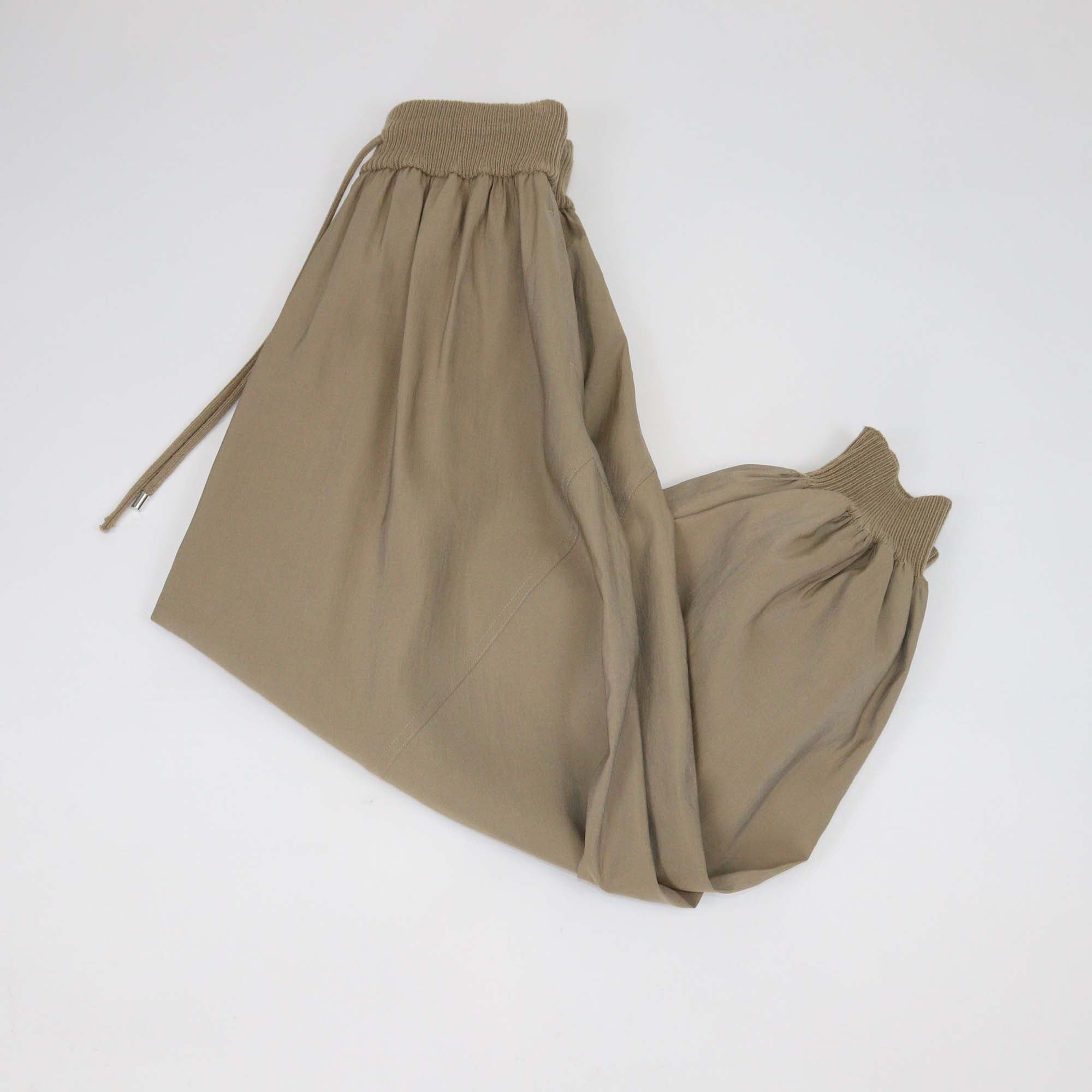 Loewe Brown Silk Blend Elastic Waist Drawstring Harlem Pants