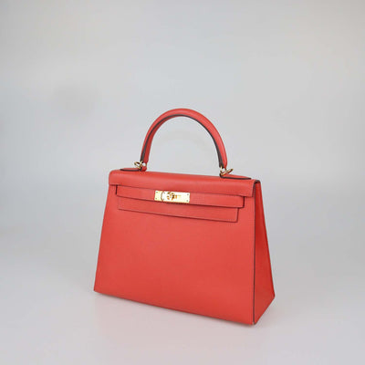 Hermes Rose Jaipur Epsom Leather Gold Hardware Kelly Sellier 28 Bag