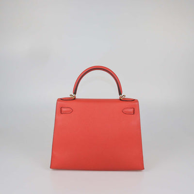 Hermes Rose Jaipur Epsom Leather Gold Hardware Kelly Sellier 28 Bag