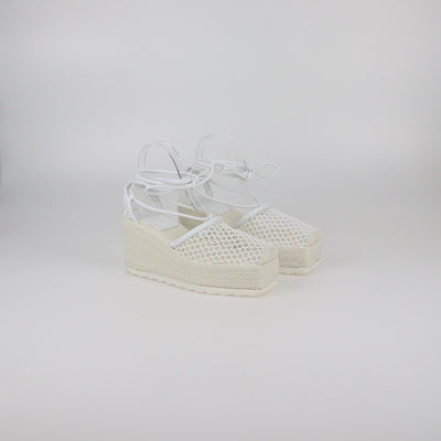 Bottega Veneta White Wedge Espadrilles Womens Bottega Veneta 