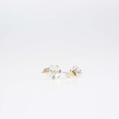 Tiffany & Co. Please Return To Tiffany & Co. Sterling Silver 18K Yellow Gold Ladybug Flower Bangle Bracelet