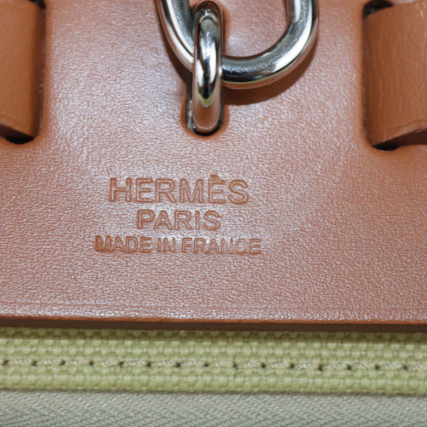Hermes Poussiere, Fauve Canvas and Leather Herbag Zip Retourne 31 bag
