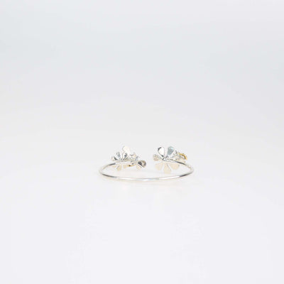Tiffany & Co. Please Return To Tiffany & Co. Sterling Silver 18K Yellow Gold Ladybug Flower Bangle Bracelet