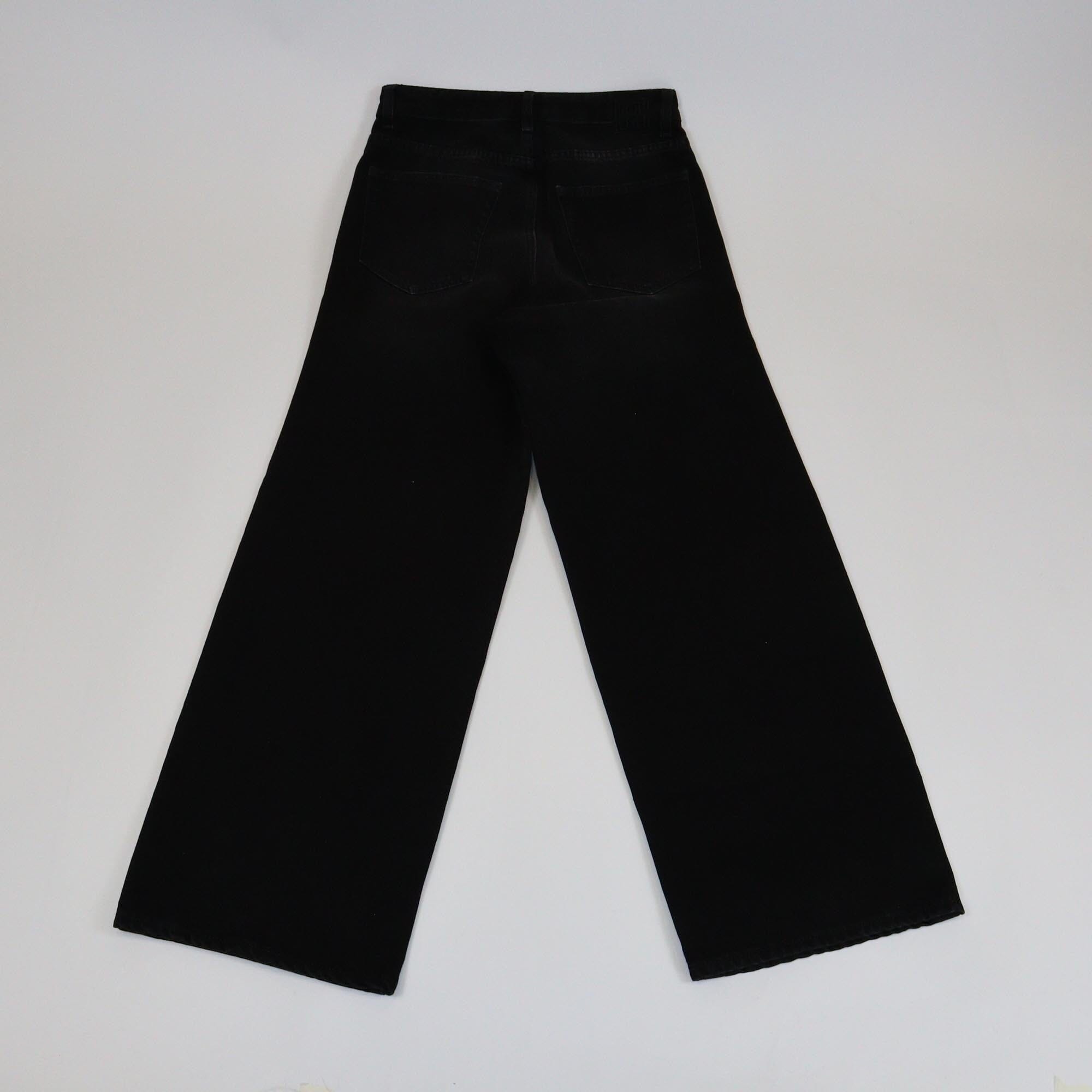 Toteme Black Denim Wide Leg Pants Womens Toteme 